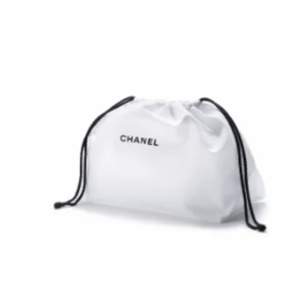 Chanel White Drawstring Pouch new